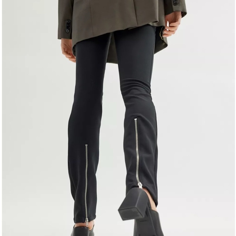URBAN OUTFITTERS BLACK stretch Nyx Zip-Hem Pant XS streetwear y2k CAUSAL edgy